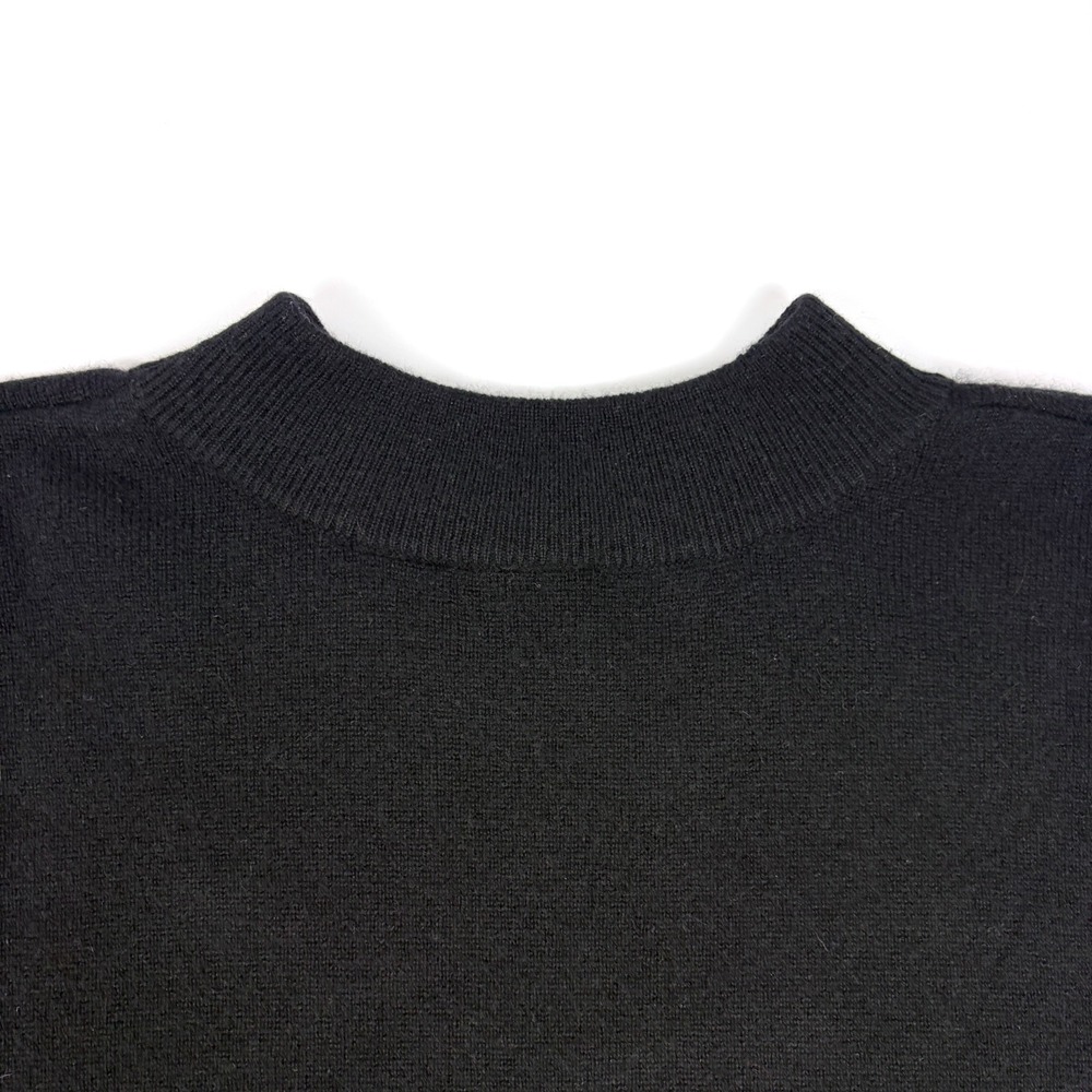 J Jill 100% Cashmere Sweater Womens O/S Black Mock Turtleneck Oversized Lagenlk - Picture 5 of 10